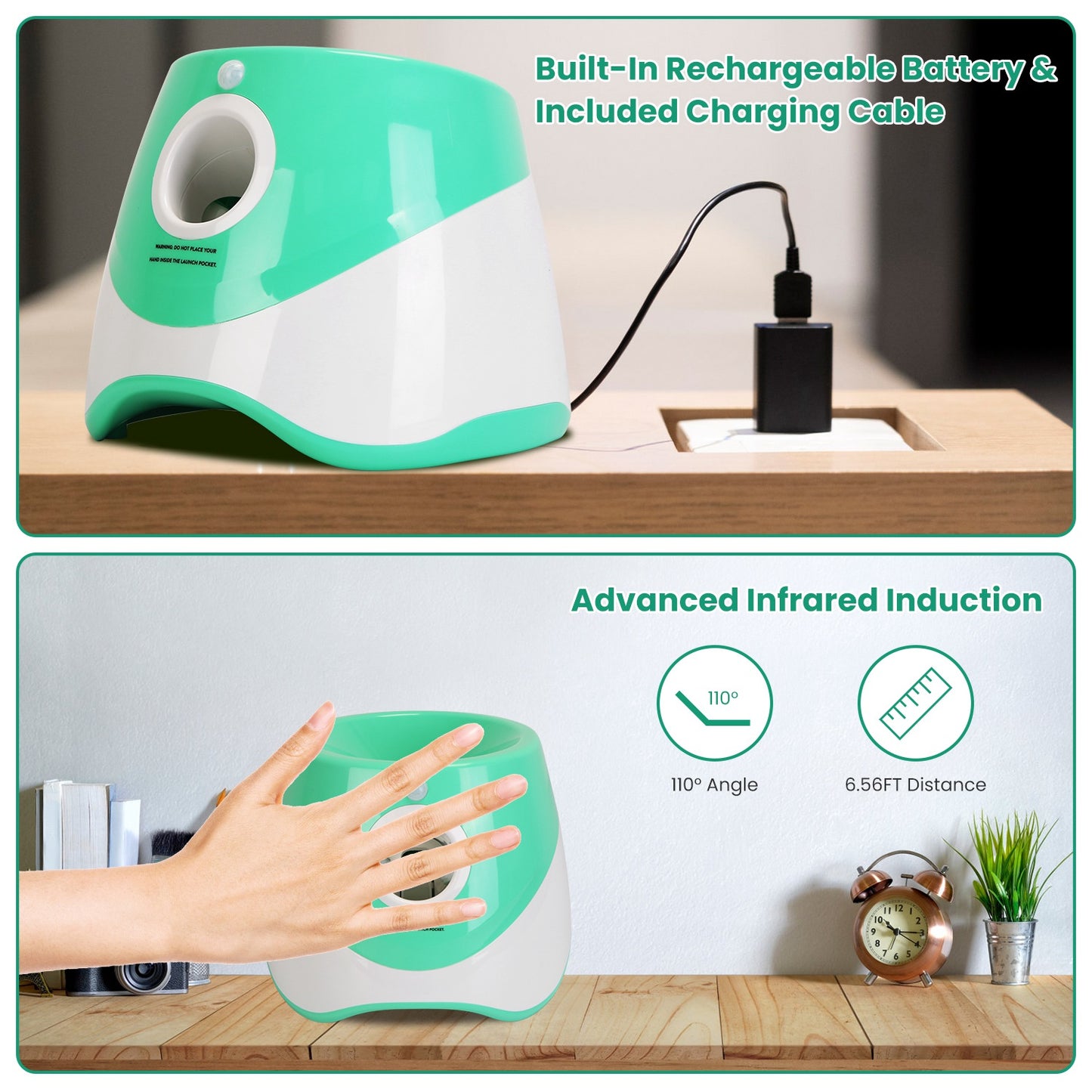 Automatic Dog Ball Launcher Included 6 Tennis Balls